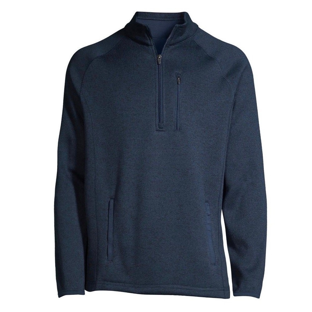 George Pullover Navy Blue Quarter Zip Fleece Sweater Jacket Medium Mens